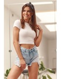 Jeansshorts mit Paillettentasche 17120 – Online-Shop – Boutique